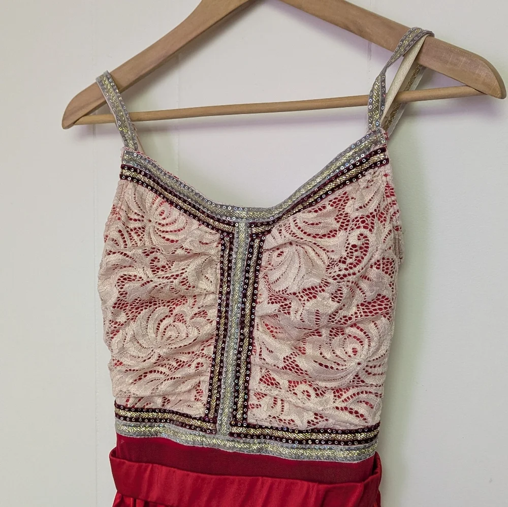 Red Jai Ho 11236 Bollywood Dance Dress By Weissman Size Adult M - Picture 4 of 11